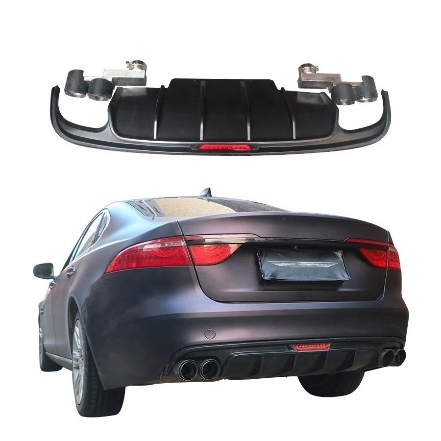 2015-2020 for XF XFL XE XEL Rear Diffuser Bumper Body Kit New Cut-Outs for Exhaust Rear Lip Splitters High Quality